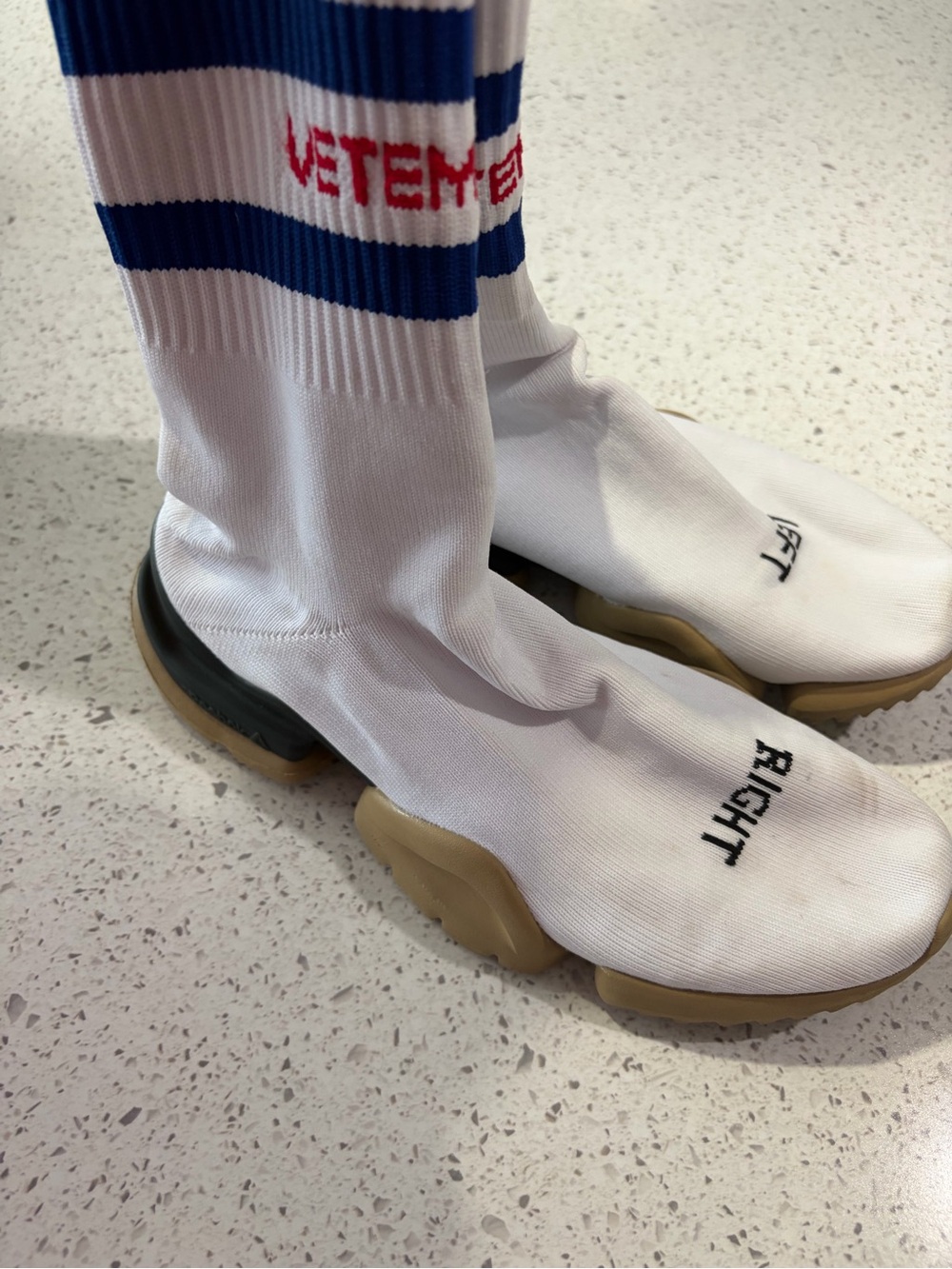 VETEMENTS x Reebok Sock Runner White Gum Sneakers EU 38.5 US 6.5